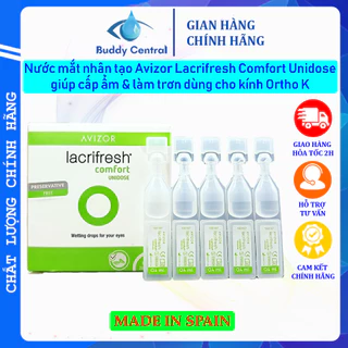 Nước nhỏ mắt lens Avizor Lacrifresh Unidose (0.4ml), nhỏ mắt tép không chất bảo quản - Buddy Central