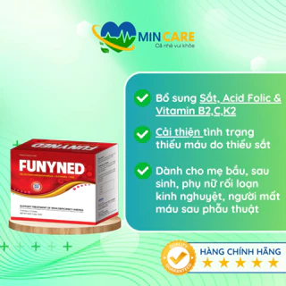 FUNYNED - Cải thiện thiếu Máu, Bổ sung Sắt + Acid Folic + Vitamin B2,C,K2 | Dành cho mẹ bầu & phụ nữ sau sinh