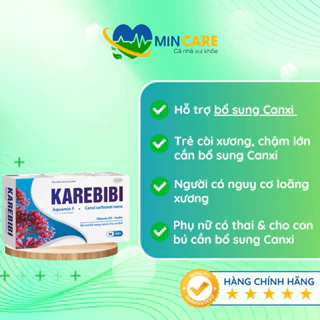 Karebibi - Hỗ trợ bổ sung Canxi, Vitamin D3 | Dành cho Trẻ còi xương, chậm lớn &  Phụ nữ có thai và cho con bú