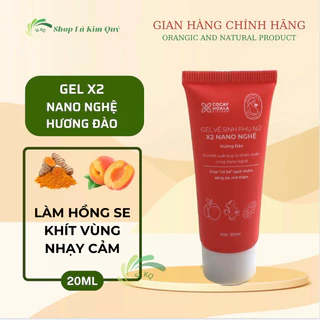 Dung dịch vệ sinh phụ nữ thảo dược X2 Nano Nghệ Hương Đào Cỏ Cây Hoa Lá 20ml - Hồng mịn, se khít