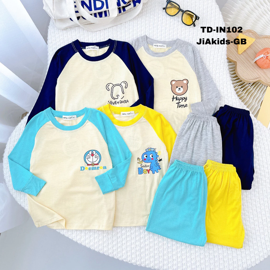 Bộ Dài Minkymom Dáng Quần Thụng Cho Bé Trai Bé Gái TD-IN102