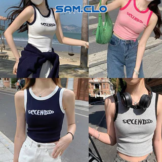 Áo thun Croptop nữ SAM CLO freesize kiểu dáng ôm body cổ tròn ba lỗ sát nách sexy in chữ COWGIRL