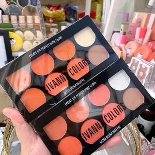 Phấn Má Hồng Tông Cam Cháy, Tạo Khối và Bắt Sáng Sivanna Ultra Brush Palette HF319 No.3