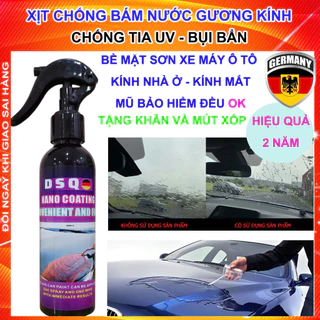 [TẶNG KHĂN, MÚT]  Phủ nano Chống bám nước gương kính ô tô, xe máy, giảm ố mốc kính, tăng tầm nhìn khi trời mưa DSQ CẢTY