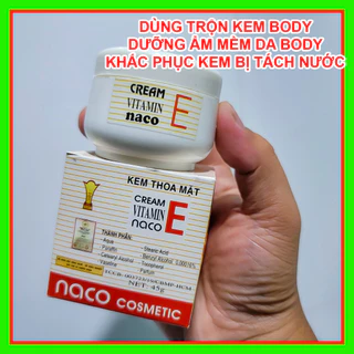 Kem Vitamin E Naco dưỡng ẩm toàn thân có thể trộn chung kem body và khắc phục các loại kem bị tách nước hộp 45gr