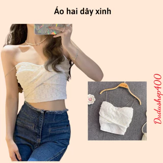 Áo croptop sát nách phối ren 3 màu thiết kế quyến rũ cho nữ