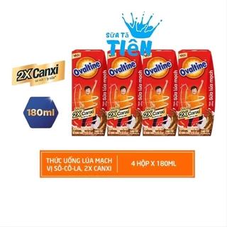 Lốc 4 hộp thức uống lúa mạch hương vị socola Ovaltine 180ml "Giá bán đã trừ khuyến mãi"