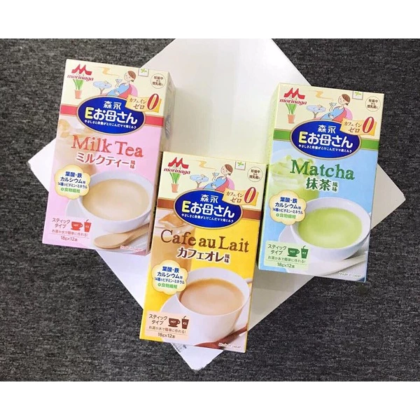 Sữa bầu Morinaga nội địa Nhật đủ vị matcha, trà sữa, cafe 18gx12 gói