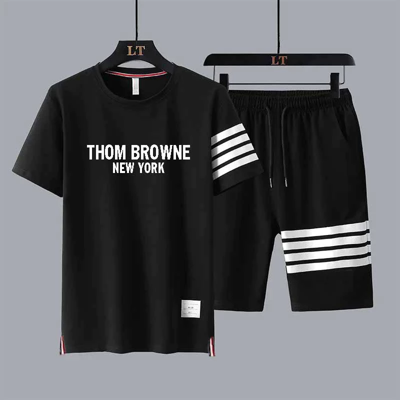 ⚡️ SIÊU HÓT ⚡️ SET BỘ THỂ THAO NAM NỮ PHỐI SỌC IN CHỮ THOM THỜI TRANG UNISEX, ĐỒ Mặc Nhà Thun Hè Thời Trang D0