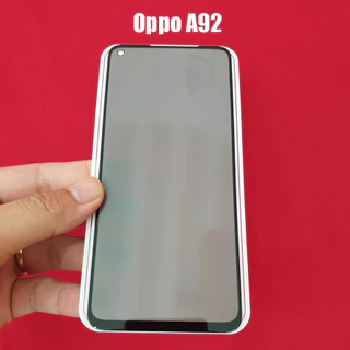 ￼Kính cường lực chống nhìn trộm full màn hình Oppo A92 (tặng miếng lau màn hình)