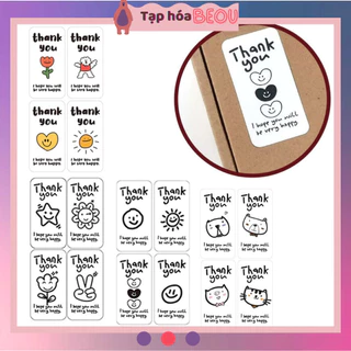 Tem niêm phong thank you, sticker cảm ơn 100 tấm, sticker thank you cute