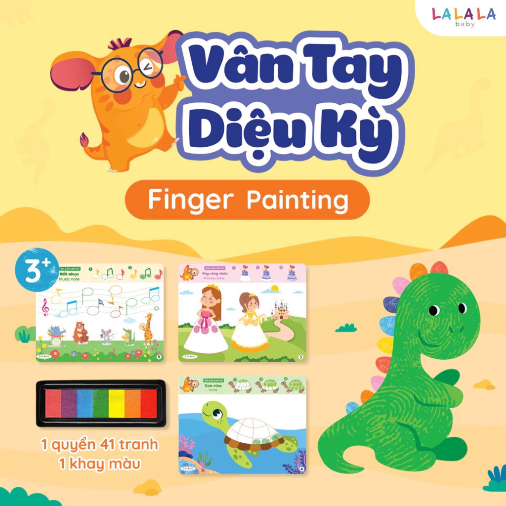 ĐỒ CHƠI- Tô màu vân tay cho bé Finger painting 7 màu+ 41 tờ