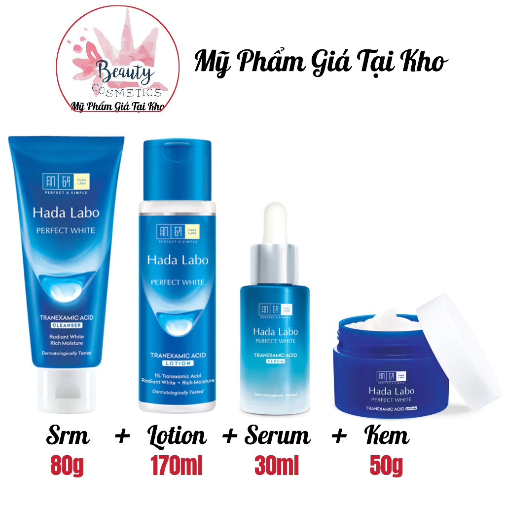 [Mã COSBAUH3 giảm 8% đơn 300K] Bộ Sản Phẩm Dưỡng Trắng Da Tối Ưu Hada Labo Perfect White (MỚI)