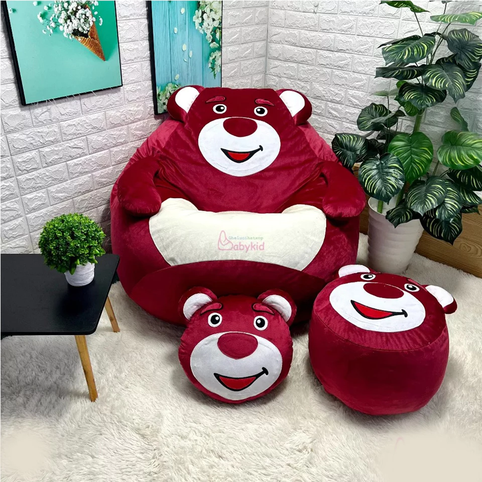 { hỏa tốc }ghế hạt xốp họa tiết hình gấu Losto mới nhất thị trường