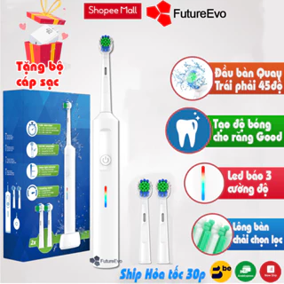 Bàn chải đánh răng điện FutureEvo Br45 sạch mảng bám răng sáng bống xoay 45 Độ