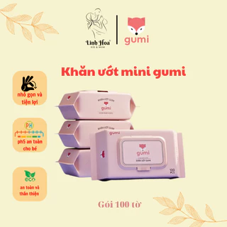 Khăn ướt gumi tiện lợi an toàn cho bé - gói 100 tờ