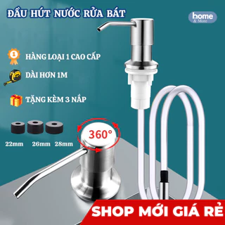 Vòi bơm dẫn nước rửa chén, xà phòng chất liệu inox 304 lắp bồn rửa bát xoay 360 độ