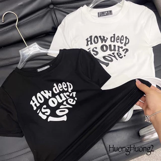 Áo croptop Tim chữ How deep TTA757