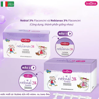 Dung dịch nhỏ mũi Nebianax 3% Flaconcini, hộp 20 ống đơn liều 5ml