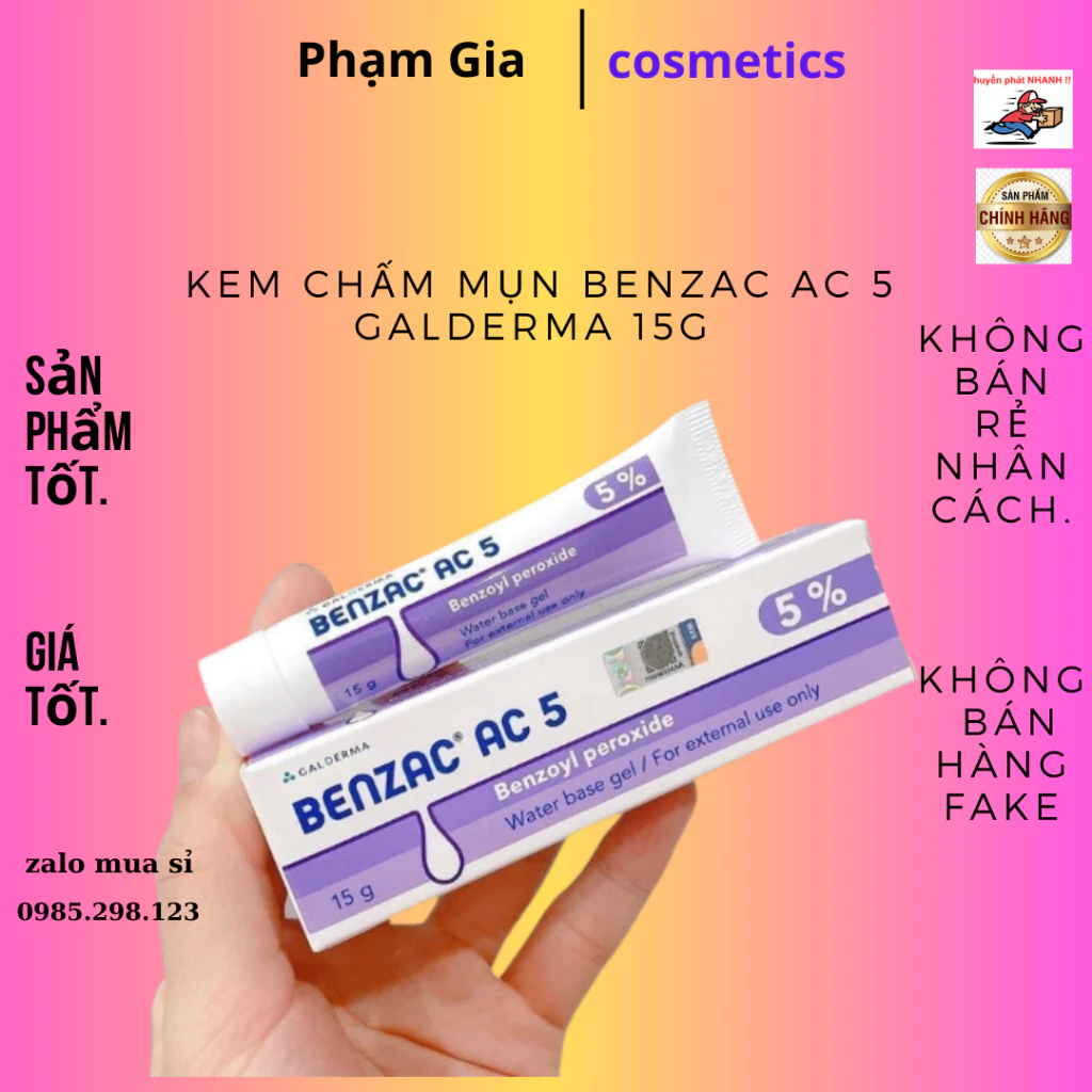 Kem chấm mụn Benzac AC 5 Galderma 15g ( Chính Hãng )