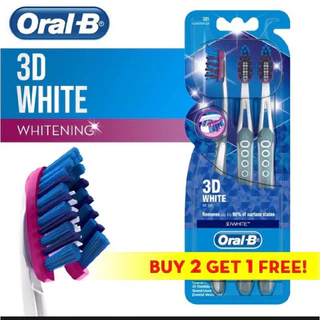 Bàn Chải Đánh Răng Oral-B 3D White Toothbrush Mua 2 Tặng 1 ( Vỉ 3 cây )