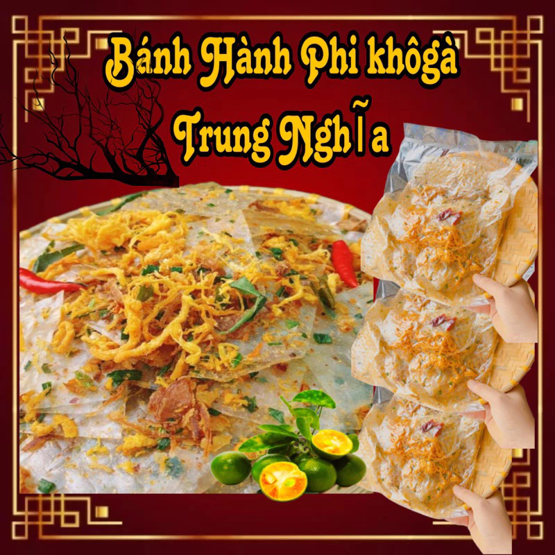 Bánh Tráng Vuông Hành Phi Khô Gà. Trung Nghĩa