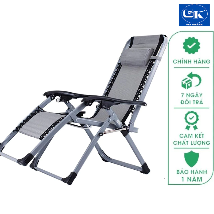 Ghế gấp thư giãn chính hãng đại vĩ ghế gấp văn phòng đa năng tặng khay đựng ly điện thoại