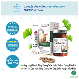 Viên Uống Bổ Não Gabacitin - Hoạt Huyết Dưỡng Não, Gingko Biloba, Giảm Đau Đầu, Mệt Mỏi (Hộp 20/30 Viên) [Chính Hãng]