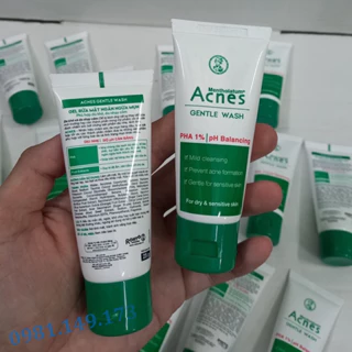 5 Tuýp sữa rửa mặt Acnes cho da mụn Gentle Wash Hàng khuyến mãi 25g