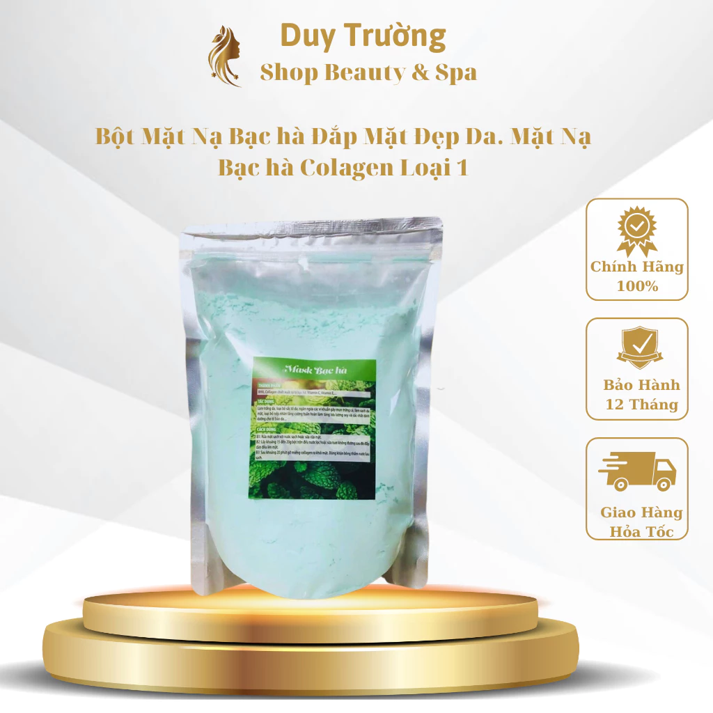 Bột Mặt Nạ Bạc hà Đắp Mặt Đẹp Da Gói 1Kg. Mặt Nạ Bạc hà Colagen Loại 1