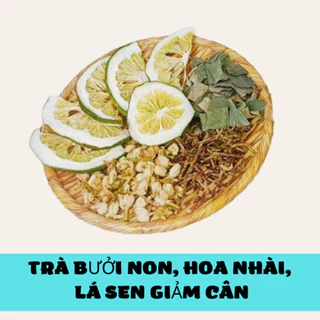 Trà bưởi non, hoa nhài, lá sen giảm cân