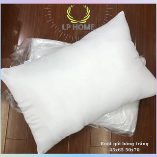 Ruột gối đầu bông trắng tinh khiết khử khuẩn vải cotton nhiều kích cỡ 45x65 50x70 - 1 Chiếc