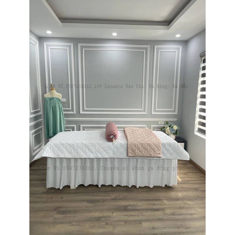 Tấm phủ trần bông cotton, drap giường spa, nail mi , phun xăm kích thước 110x220.