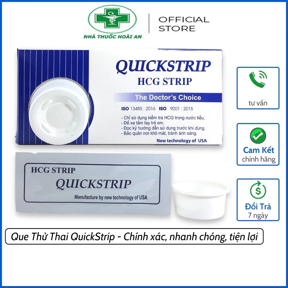 Que thử thai Quickstick, thử thai nhanh, chính xác, phát hiện HCG nước tiểu - Hộp 1 que