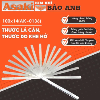 Thước lá căn 100 x 14(AK-0136), thước đo khe hở chính hãng Asaki