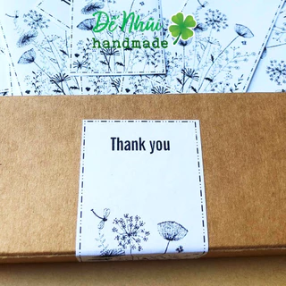 50 Nhãn Dán Sticker “THANK YOU” Trang Trí Hộp Quà