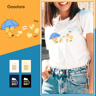 Áo thun cotton unisex nam nữ Goodore Popcorn thoáng mát năng động form vừa thiết kế độc đáo