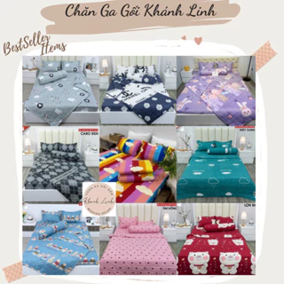 Bộ 5 món ga gối và chăn hè poly cotton chần bông mỏng loại 1 mềm mại được chọn mẫu