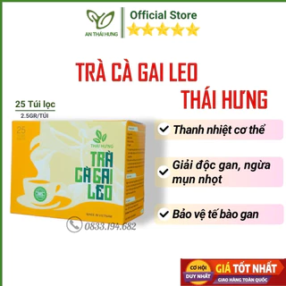 Trà Cà Gai Leo Túi Lọc - Trà Thái Hưng Giải Độc Gan, mát gan, thanh lọc cơ thể Hộp 25 túi lọc cao cấp