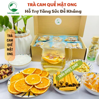 Set 30 gói Trà Cam Quế Mật Ong_Giảm đau họng dưỡng nhan đẹp da tăng đề kháng -Thảo dược Zone