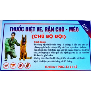 Thuốc diệt ve, rận, bọ chét (Chú Bộ đội)