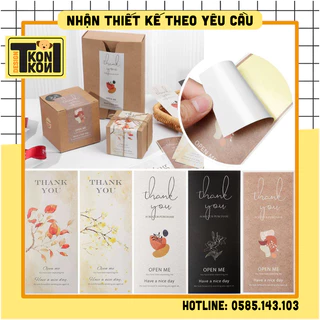 [SẴN] Set 50 Tem Thank You Size 15x6 cm Decal Dán Hộp Carton, Tem Dán Niêm Phong Hộp - Cảm Ơn Khách Hàng - MS10