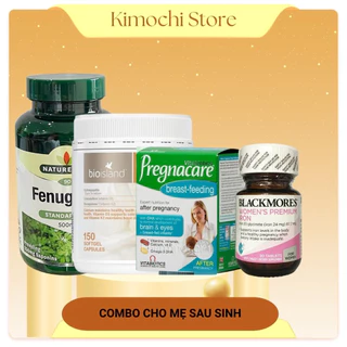 Combo cho mẹ sau sinh; Pregnacare Breast feeding+Lợi sữa Natures Aid+Sắt bầu Blackmores+Canxi Ostelin