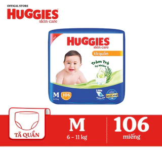 TÃ QUẦN HUGGIES SKIN CARE M106/L96+8/XL84+4/XXL76+4 miếng ( mẫu mới )