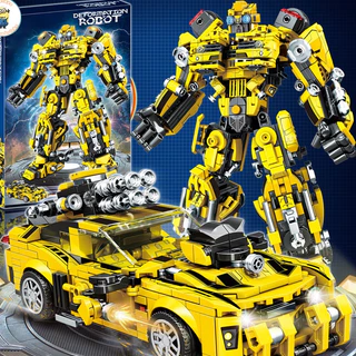 [hcm] Đồ Chơi Lắp Ráp Mô Hình Robot Transformers Đại Chiến Optimus Prime Và Bumblebee Với 800+PCS hộp to JG027