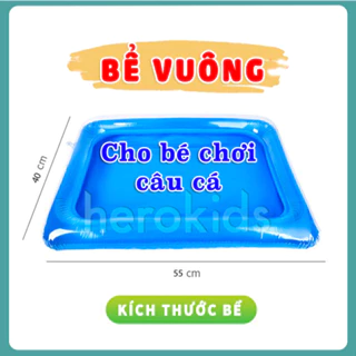 Bể phao câu cá hình vuông cho bé chơi câu cá