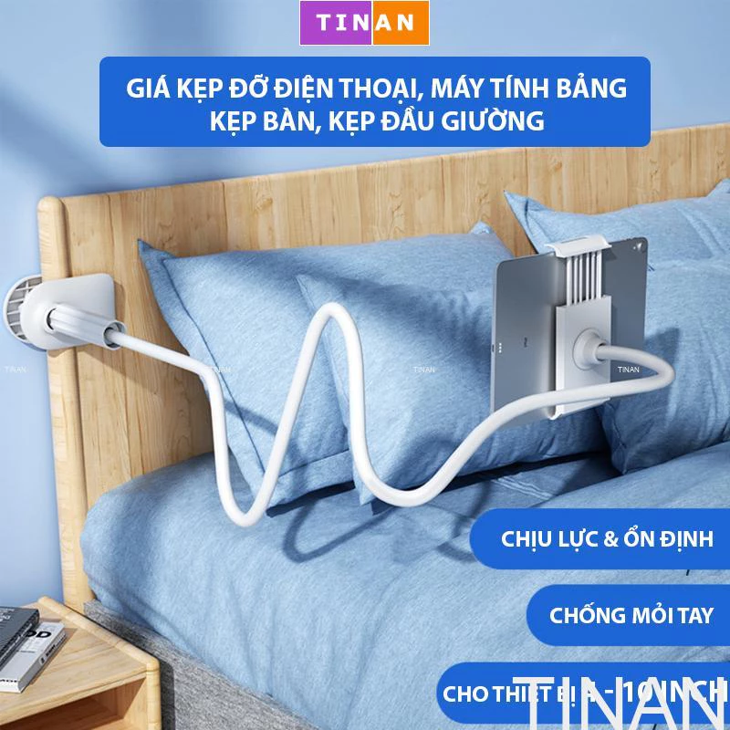 Giá Đỡ Điện Thoại, Kẹp Đầu Giường, Kẹp Bàn, Xem Phim Chống Mỏi Tay, Cho Thiết Bị 4-10 inch