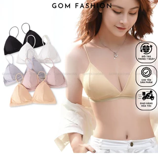 Áo bra nữ hai dây GOMTAT vải cotton co dãn thấm hút dây lưng mảnh mút mỏng không gọng - BRADAY-006