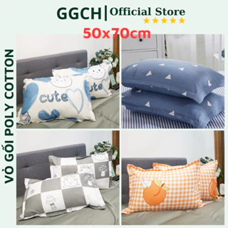 Vỏ gối 50x70cm Cotton poly có khóa kéo chắc chắn, được chọn mẫu (Có video)