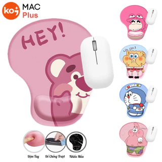 Lót Chuột Anime Có Đệm Tay Gấu Dâu Lotso Cushin Doraemon Patrick Star (Mouse Pad Mini Cute Girl Cartoon 3D Bàn Di Chuột)